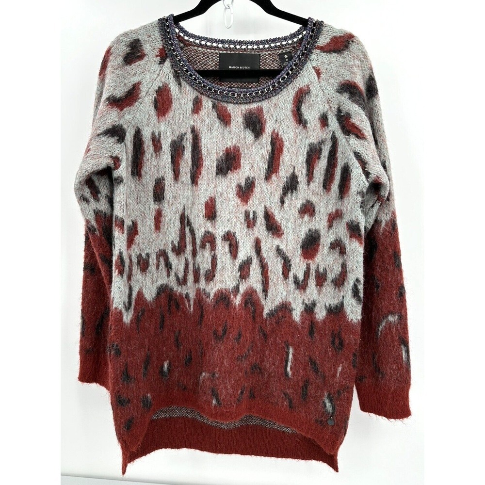 MAISON SCOTCH BIKER MOHAIR/WOOL BLEND SWEATER Women's Size 3 (Large)‎